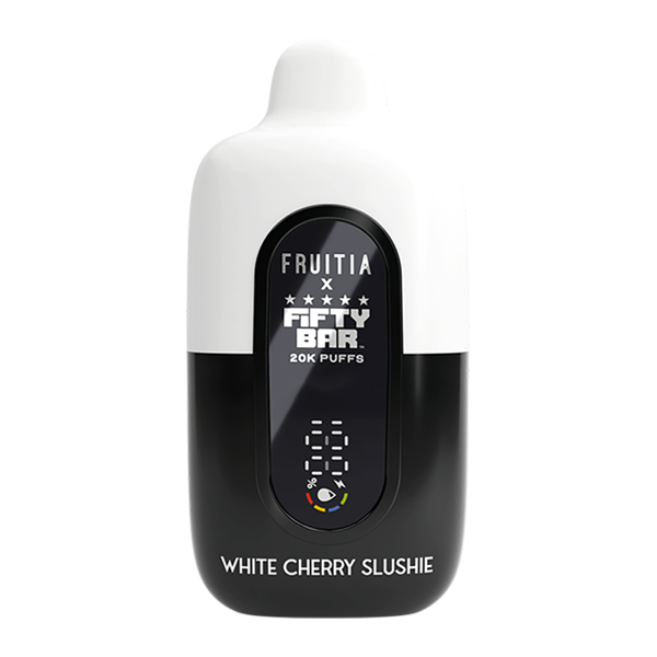 cherry slush vape White Cherry Slushie FRUITIA X Fifty Bar 20K