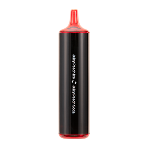 Close-up of a cherry slush vape device showing e-liquid color and mesh coil, highlighting the cherry slush vape design