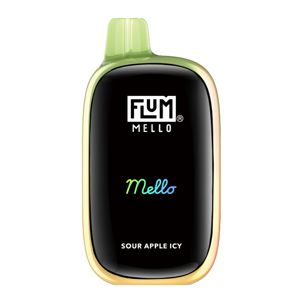 Flum Mello Crush device with Sour Apple Icy flavor