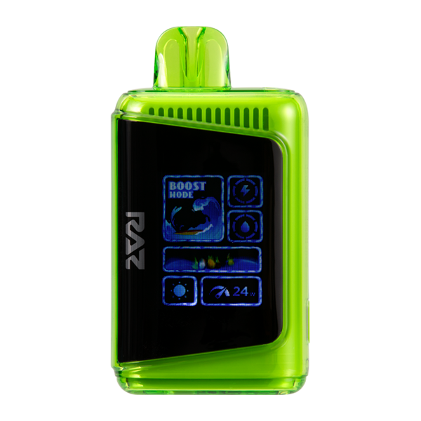 User holding a cherry slush vape device outdoors, smiling, with the cherry slush vape in focus